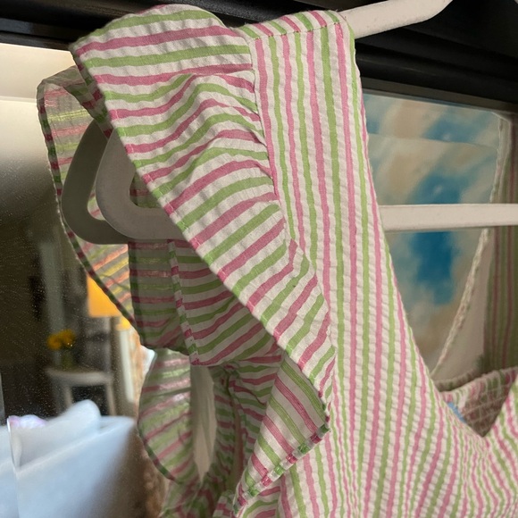 FLASH SALE! Draper James RSVP Striped Seersucker Peplum Top Size Large - Picture 4 of 10
